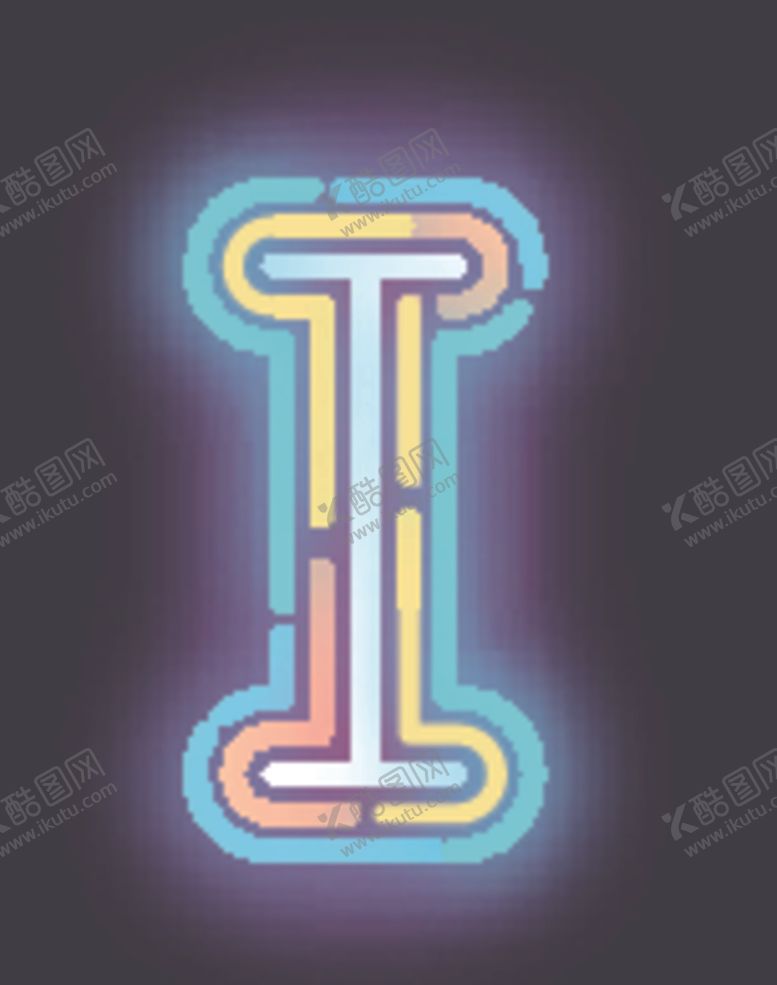 编号：36613007140558071276【酷图网】源文件下载-霓虹灯字母I