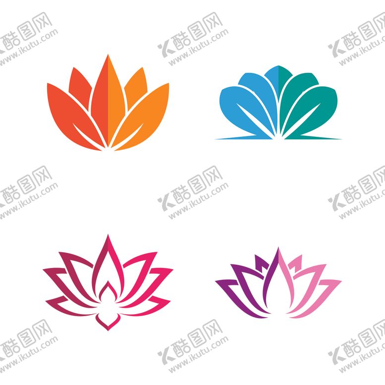 编号：45839603261455334975【酷图网】源文件下载-抽象荷花图标
