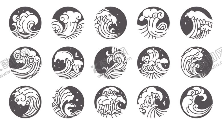 编号：97299903062253283884【酷图网】源文件下载-浪花矢量卡通插画