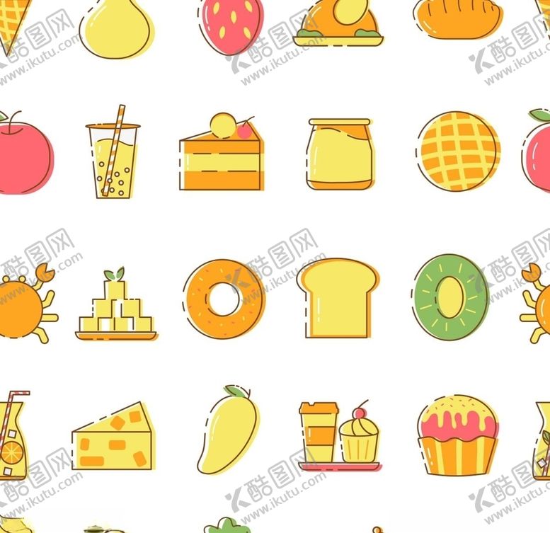 编号：40586707062100258916【酷图网】源文件下载-美食无缝拼接图片