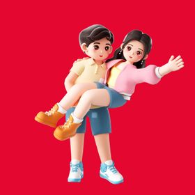 手绘情侣恋人爱男女卡通