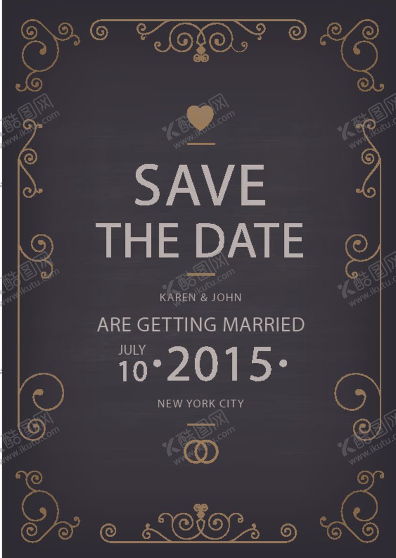 编号：47230509232036341553【酷图网】源文件下载-复古婚礼请柬饰品