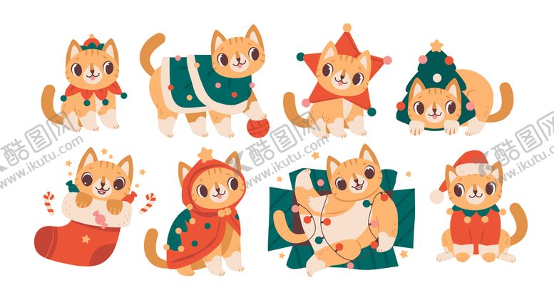 编号：62882311241116133960【酷图网】源文件下载-圣诞猫咪