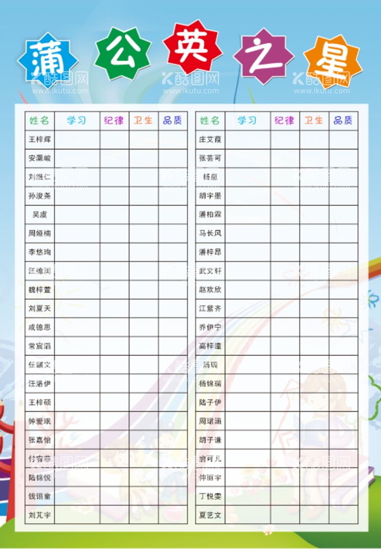 编号：32601910090102113924【酷图网】源文件下载-文明之星班级文明