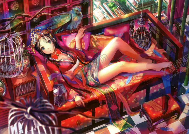 编号：42598706261820087642【酷图网】源文件下载-二次元美女手绘插画图片