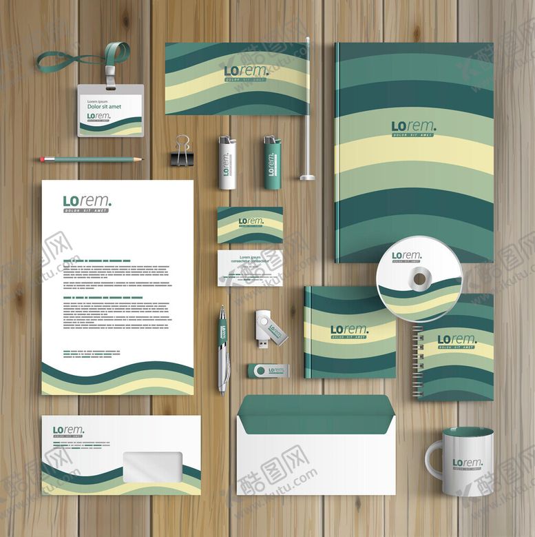 编号：14318304091819022749【酷图网】源文件下载-清新绿调企业品牌视觉套件