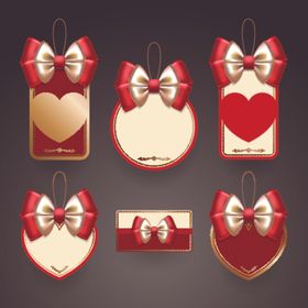 红色蝴蝶结卡片