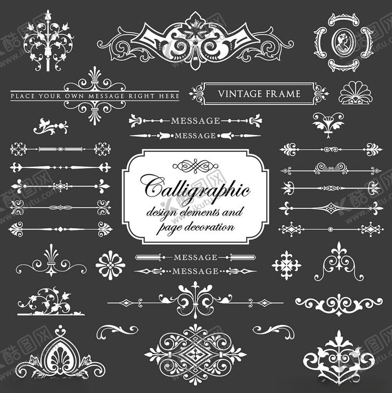 编号：65725410310038041226【酷图网】源文件下载-复古装饰性花纹设计元素