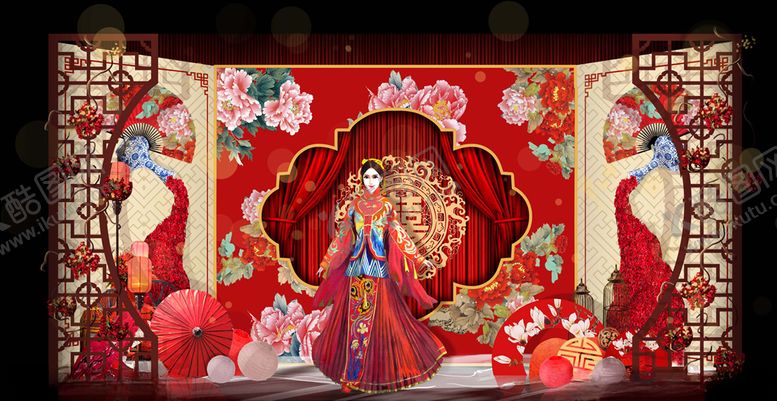 编号：96192704270606233407【酷图网】源文件下载-小预算中式中国风大红色