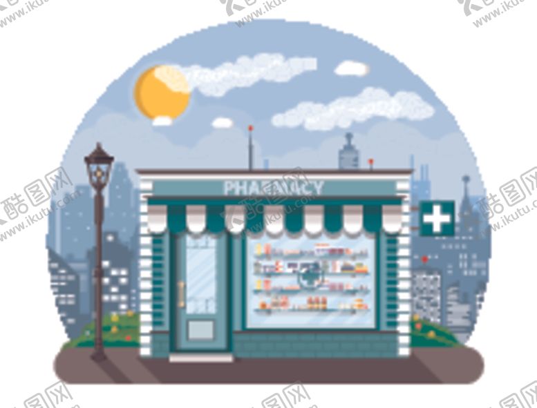 编号：55563006241216461787【酷图网】源文件下载-云朵建筑物与商店