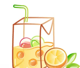 奶茶卡通元素素描