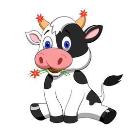 牛年新年卡通牛新年牛福
