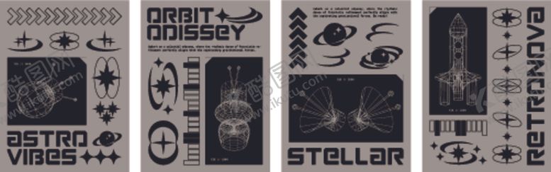 编号：36054804161501561833【酷图网】源文件下载-千禧风赛博朋克科幻海报