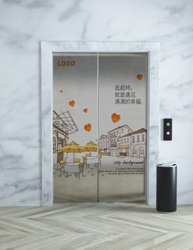 电梯门安全门广告画面