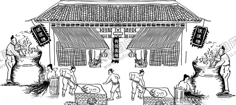 编号：68760410251135549232【酷图网】源文件下载-古法波波糖制作图