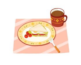 早餐美食插画矢量插画包装插画包装设计