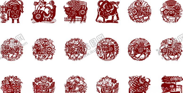 编号：43998710111440491887【酷图网】源文件下载-牛年剪纸牛年春节剪纸