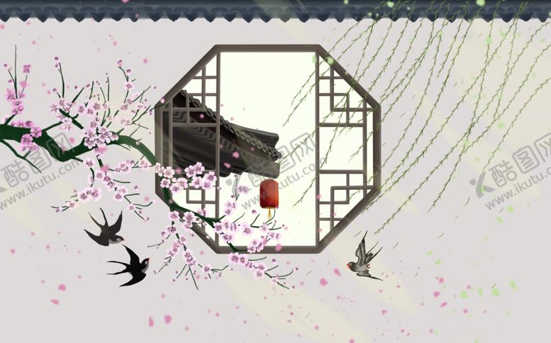 编号：69068210260456244780【酷图网】源文件下载-传统建筑墙檐屋檐插画背景