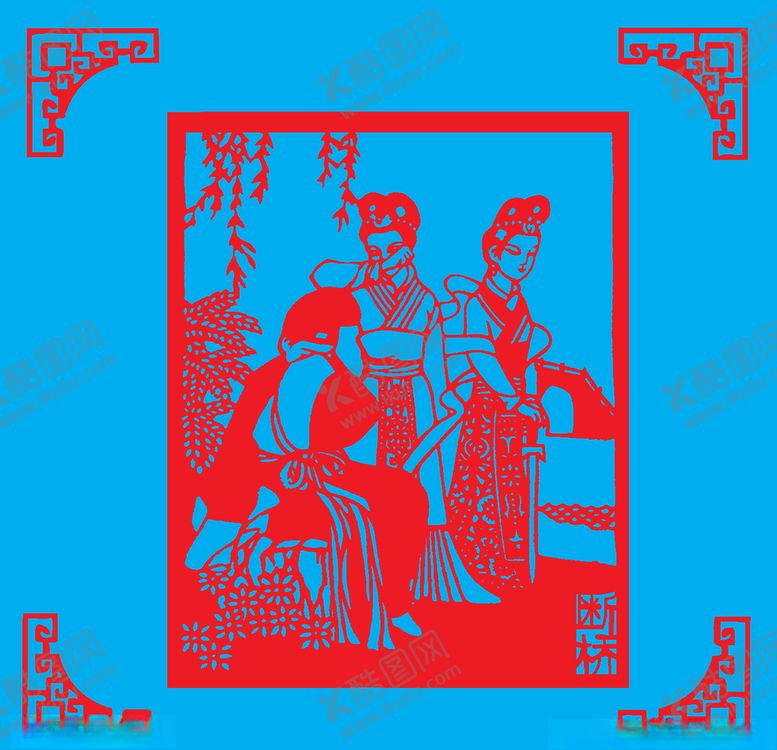 编号：11621410040920336437【酷图网】源文件下载-断桥剪纸