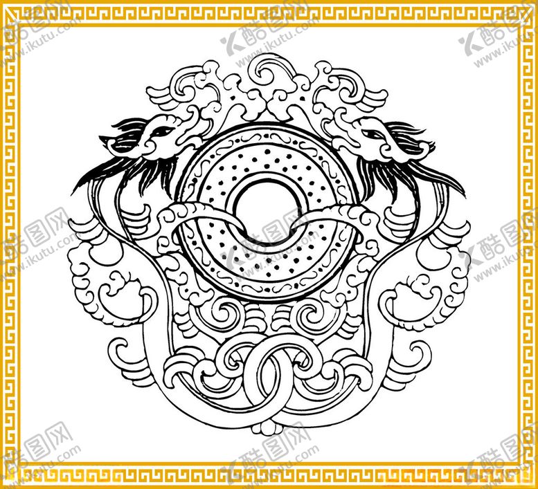 编号：79759704242150234347【酷图网】源文件下载-传统中式精美龙纹图案