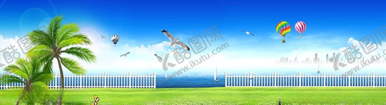 编号：89090104222018398688【酷图网】源文件下载-山水田园椰树小碎花背景墙