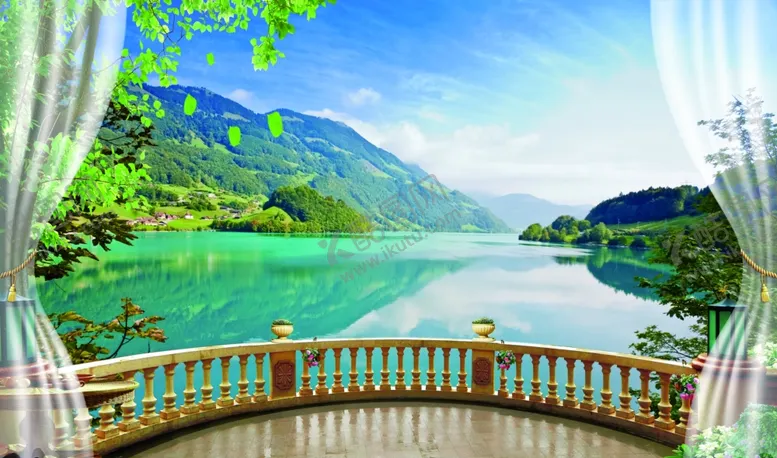 编号：42528209131947438503【酷图网】源文件下载-窗户栏杆海滩背景墙