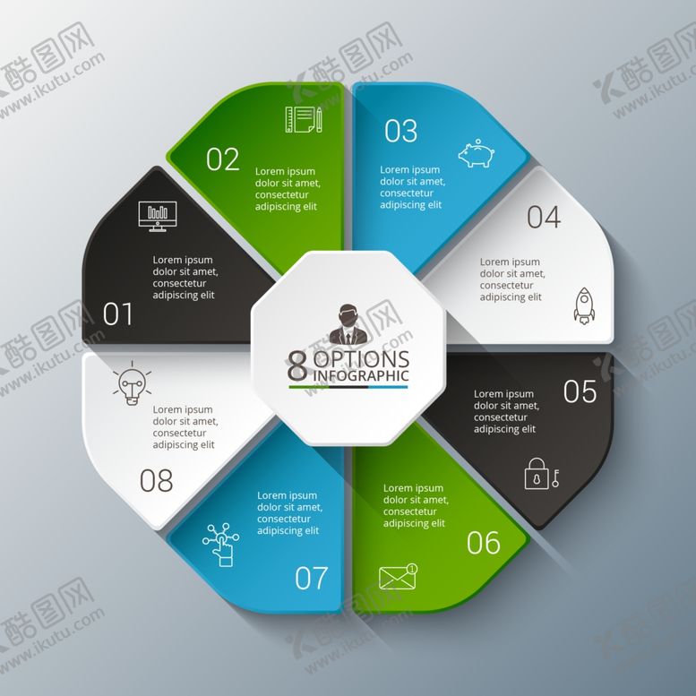 编号：69922609250007374979【酷图网】源文件下载-扇形办公信息数据图表