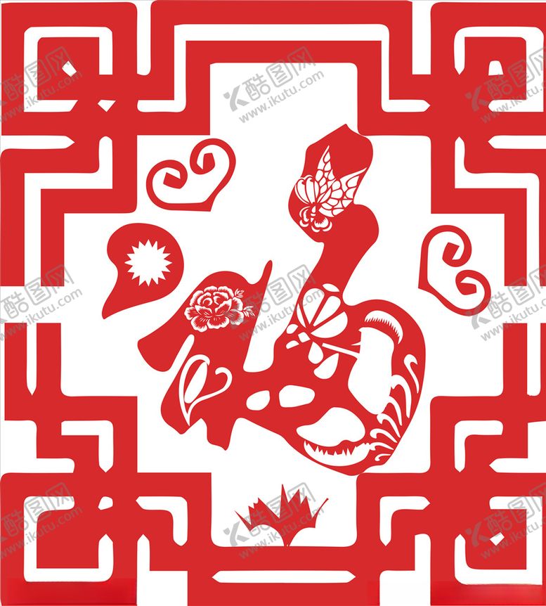 编号：94293809160416046680【酷图网】源文件下载-红色剪纸新年福字