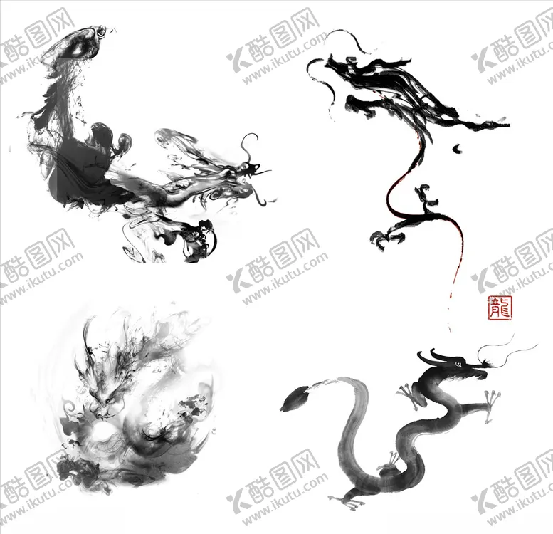 编号：73445707061517064444【酷图网】源文件下载-中国传统文化水墨龙