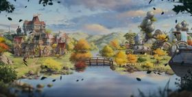 彩色风景插画动漫背景