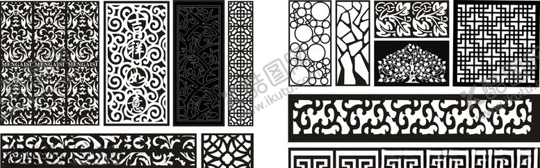 编号：84900809261900291259【酷图网】源文件下载-窗花吉祥如意隔断