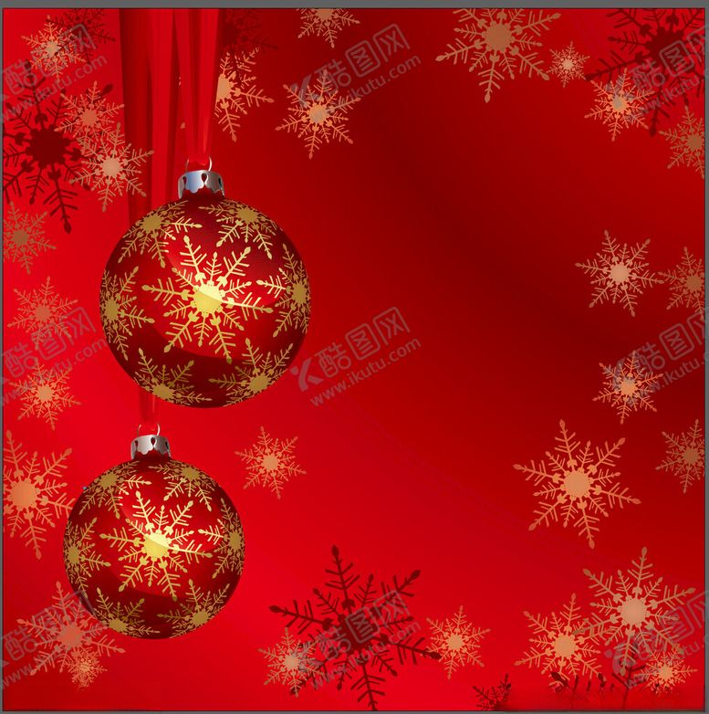 编号：92814204131736402207【酷图网】源文件下载-红色圣诞背景与装饰球
