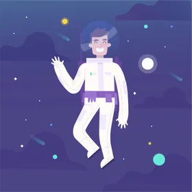 宇航员天活动宙天太空人卡通人物