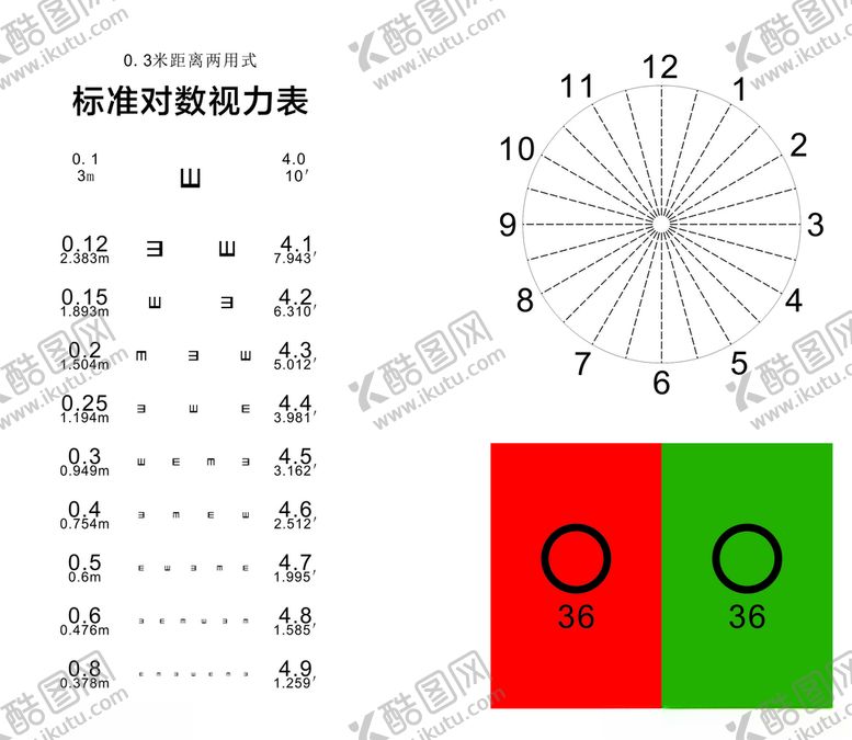 编号：75516910251457559272【酷图网】源文件下载-标准对数视力表