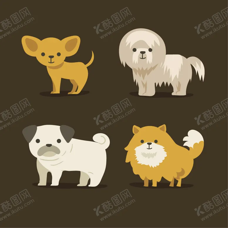 编号：50792410080525548301【酷图网】源文件下载-不同品种狗