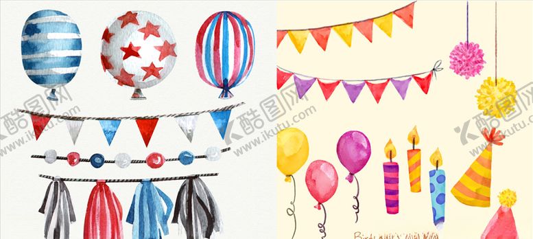 编号：99283309202309165149【酷图网】源文件下载-水彩气球生日派对