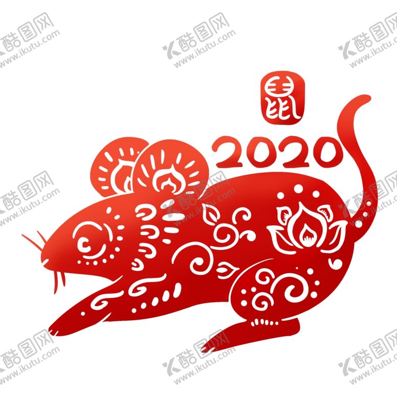 编号：28822707132127138112【酷图网】源文件下载-鼠年剪纸风格