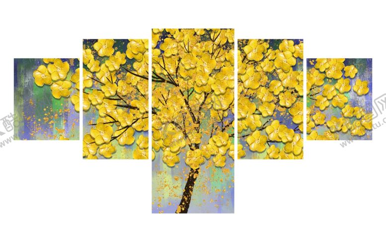 编号：62360810072031218797【酷图网】源文件下载-发财树油画装饰画