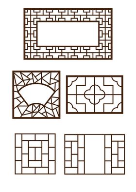 古代方形窗户边框合集古风国潮