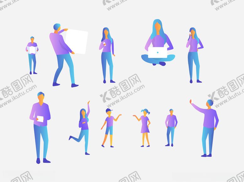 编号：98522610192214133394【酷图网】源文件下载-ui插画人物矢量
