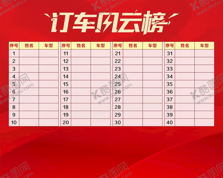 编号：98053010311638488841【酷图网】源文件下载-订车榜