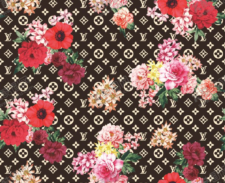 编号：74203709280717166932【酷图网】源文件下载-大牌玫瑰花小碎花数码印花