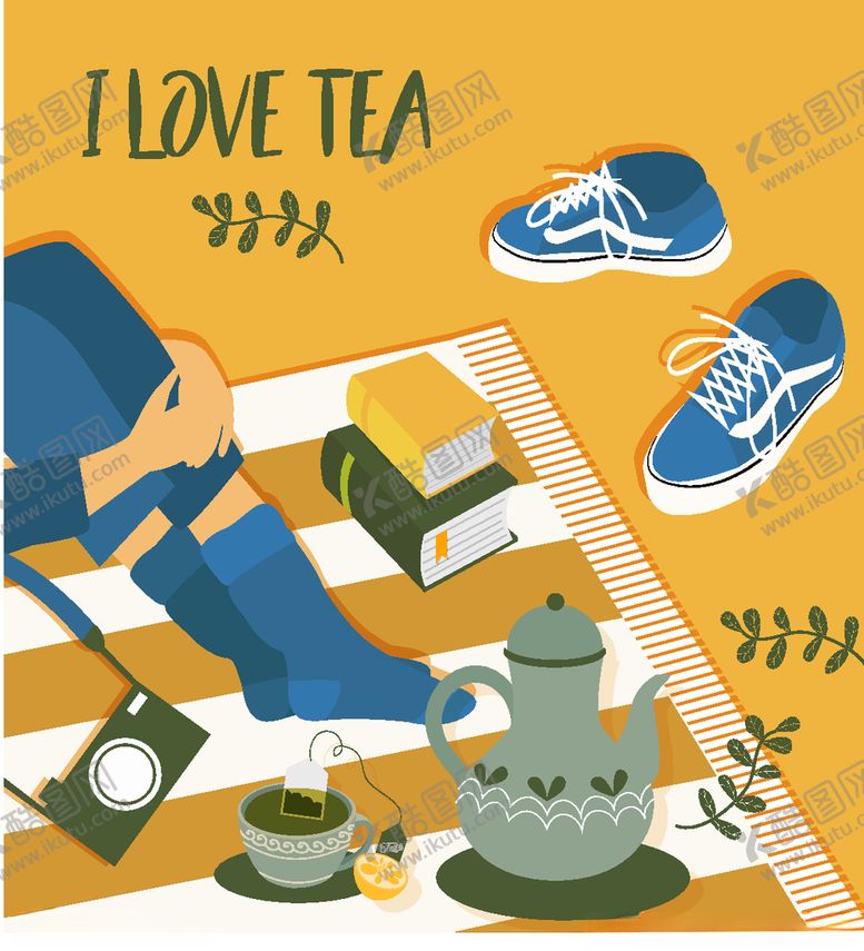 编号：19592509182210361000【酷图网】源文件下载-创意郊外野餐饮茶的人物