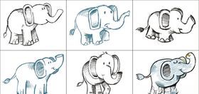 手绘粉笔卡通树