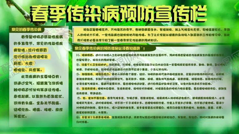 编号：62260304182305515644【酷图网】源文件下载-传染病预防宣传栏