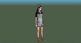3d现代站姿女性su模型