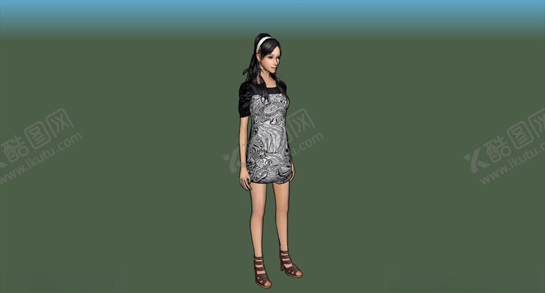 编号：25555005122143473329【酷图网】源文件下载-3d现代站姿女性su模型