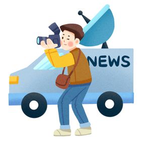 记者照相新闻车