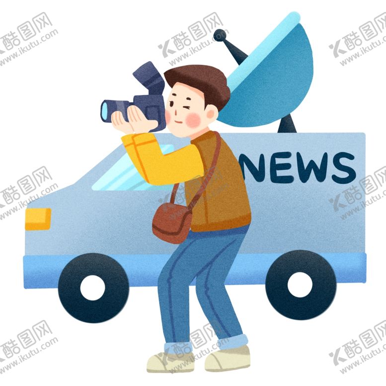 编号：48112707031818323050【酷图网】源文件下载-记者照相新闻车