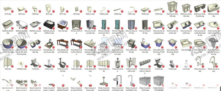 编号：88113810210946436769【酷图网】源文件下载-SU水具